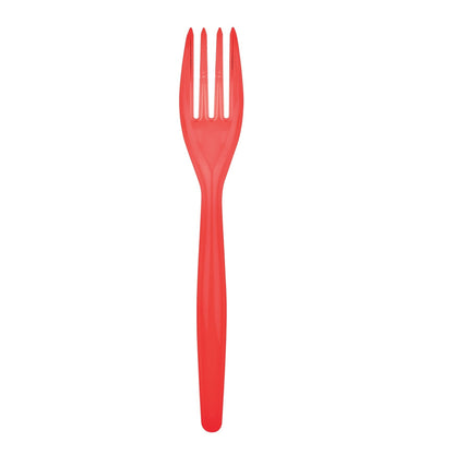 Set 16 Furculite de Unica Folosinta, Klevo, din Plastic, 15 cm, Rosu