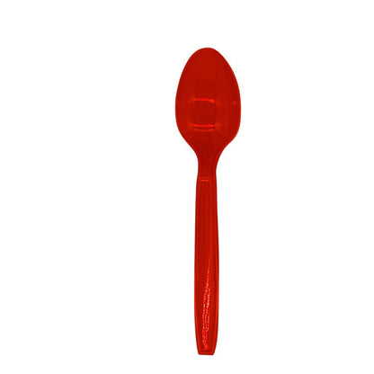 Set 16 Linguri de Unica Folosinta, Klevo, din Plastic, 15 cm, Rosu