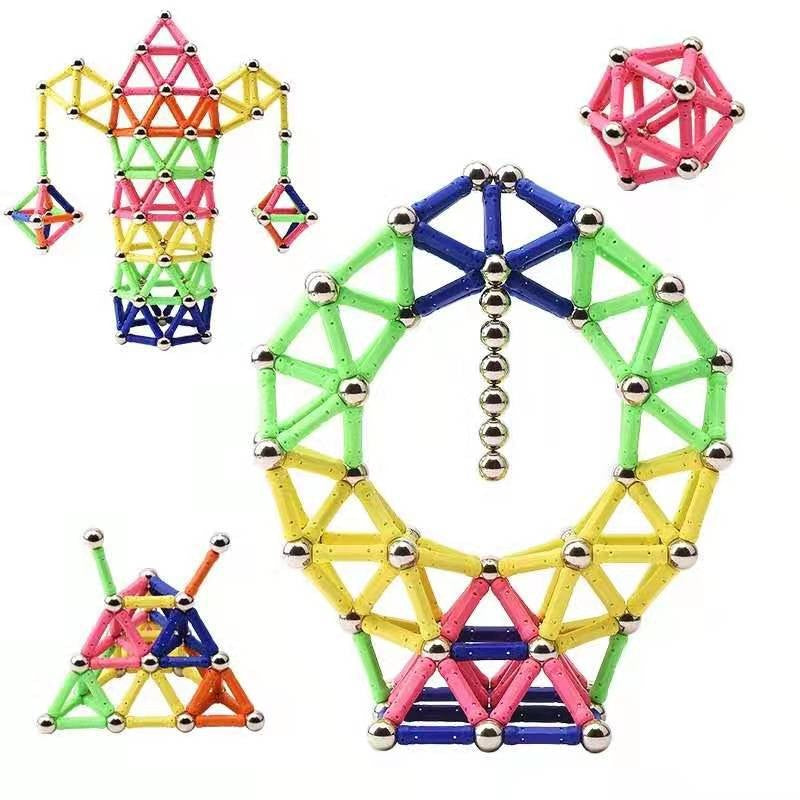 Set 178 Piese Betisoare Magnetice, Klevo, din Plastic/Magnet, +3 Ani, Multicolor