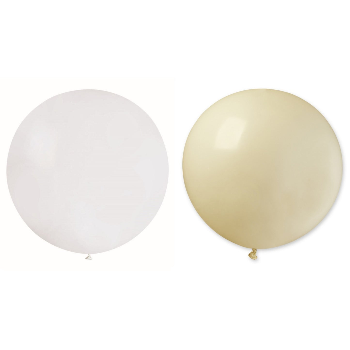 Set 2 Baloane din Latex, Klevo, Model Party Jumbo, 90 cm, Alb si Bej, 35 g