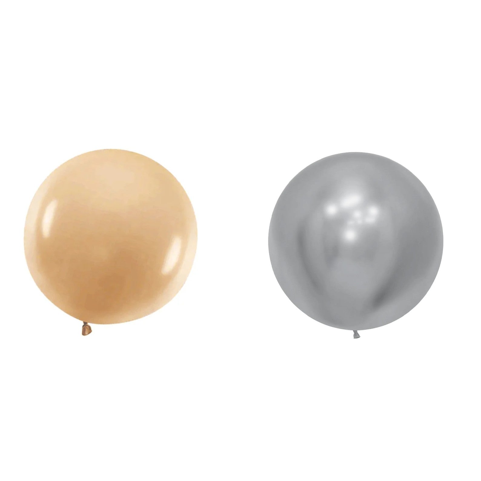 Set 2 Baloane din Latex, Klevo, Model Party Jumbo, 90 cm, Auriu Argintiu, 35 g