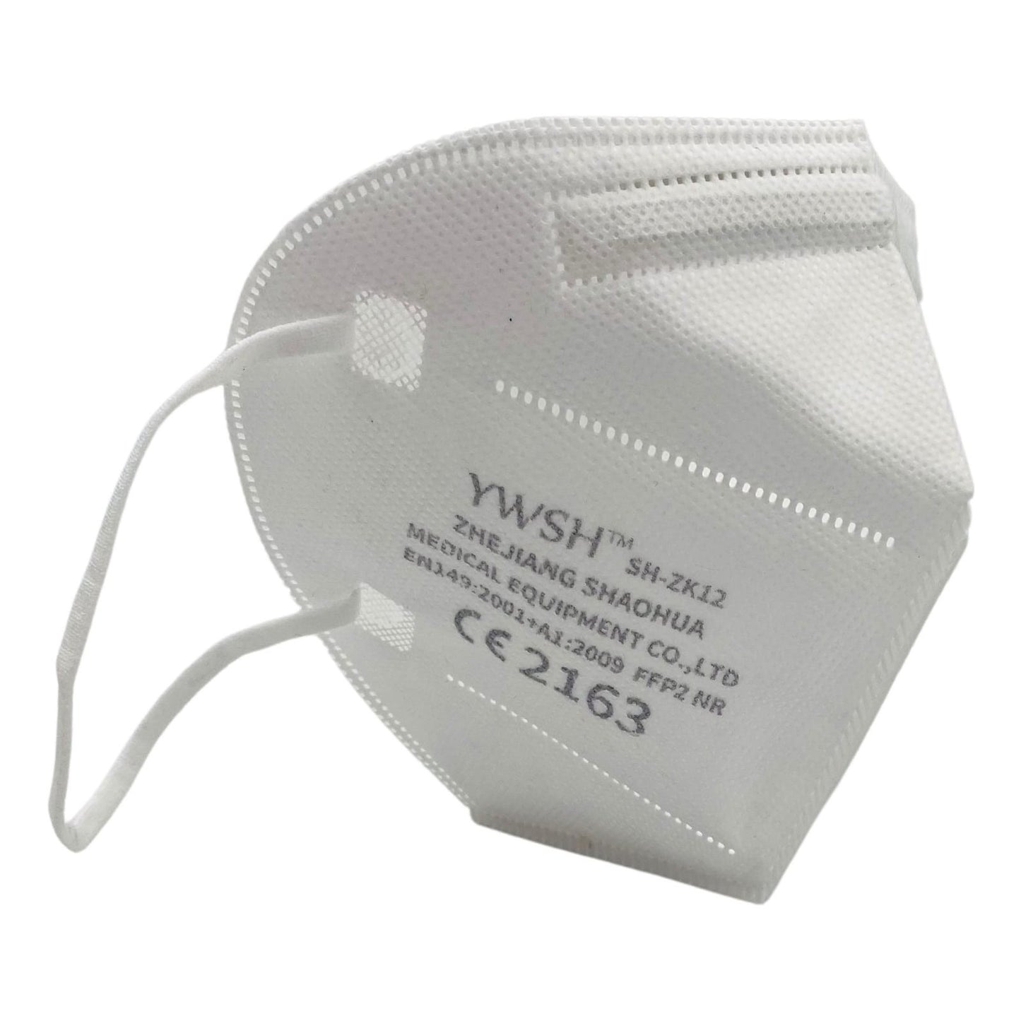 Set 2 bucati Masca de protectie faciala, Klevo®️, de unica folosinta, FFP2 CE 2163, 5 straturi, nesterila, ambalaj individual, Alb