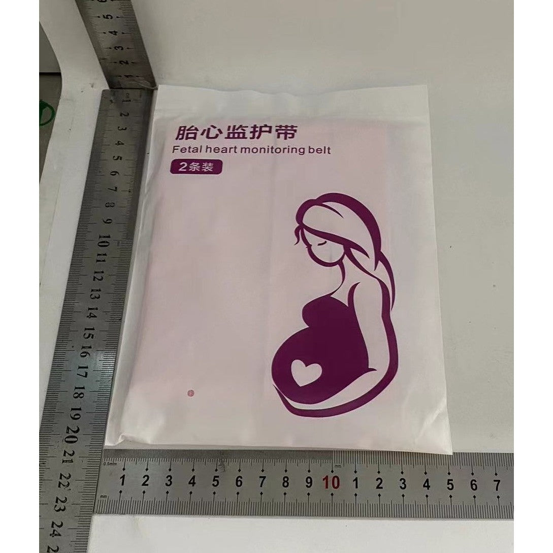 Set 2 Centuri de Monitorizare a Ritmului Cardiac Fetal, Klevo, Material Moale si Elastic, 6 x 130 cm, Roz