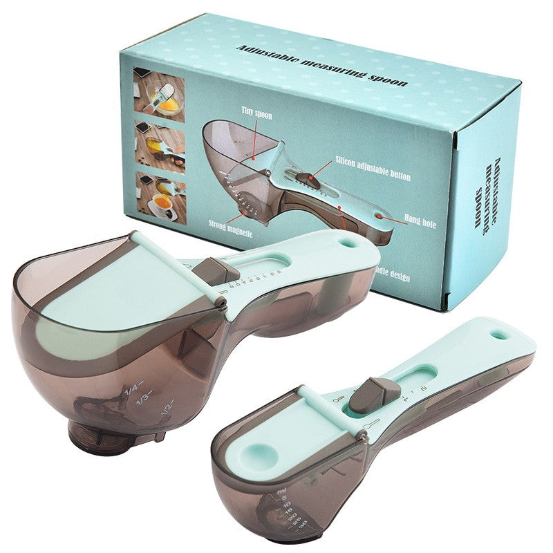 Set 2 Cupe Gradate pentru Bucatarie, Klevo, Cupe de Masurat Reglabile, Ergonomic, Confortabil, pentru Lichide si Solide, Volum ajustabil 5-30ml, 30-130ml, Culoare Albastru
