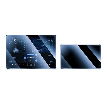 Set 2 Folii de Sticla Securizata, Klevo, Compatibila cu Tesla Model 3 / Tesla Model Y, Ecran Frontal si Spate, Anti Blue-Ray, 4K Ultra HD, Anti-amprenta, 2.5D, Transparent