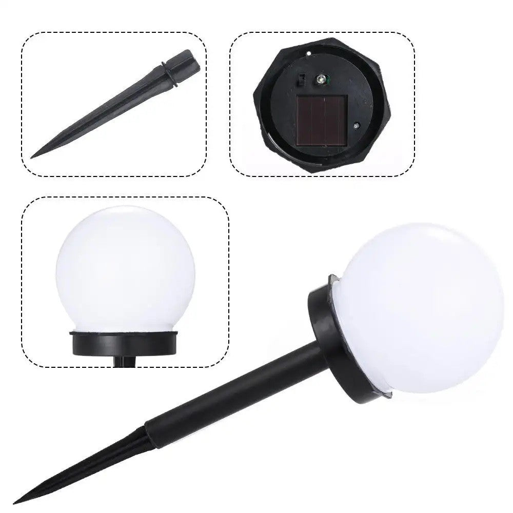 Set 2 Lampi Solare LED, Klevo, Forma Sferica, Tip Glob, Diametru 10 cm, Alb Rece