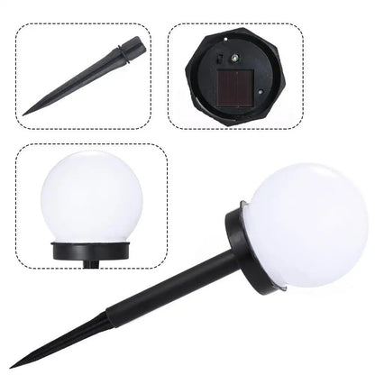 Set 2 Lampi Solare LED, Klevo, Forma Sferica, Tip Glob, Diametru 10 cm, Alb Rece