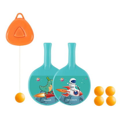 Set 2 Palete de Tenis de Masa, Klevo, pentru Copii, Design Animat, Tematica Astronauti, Accesoriu de Agatat Inclus si 4 Mingi, Albastru
