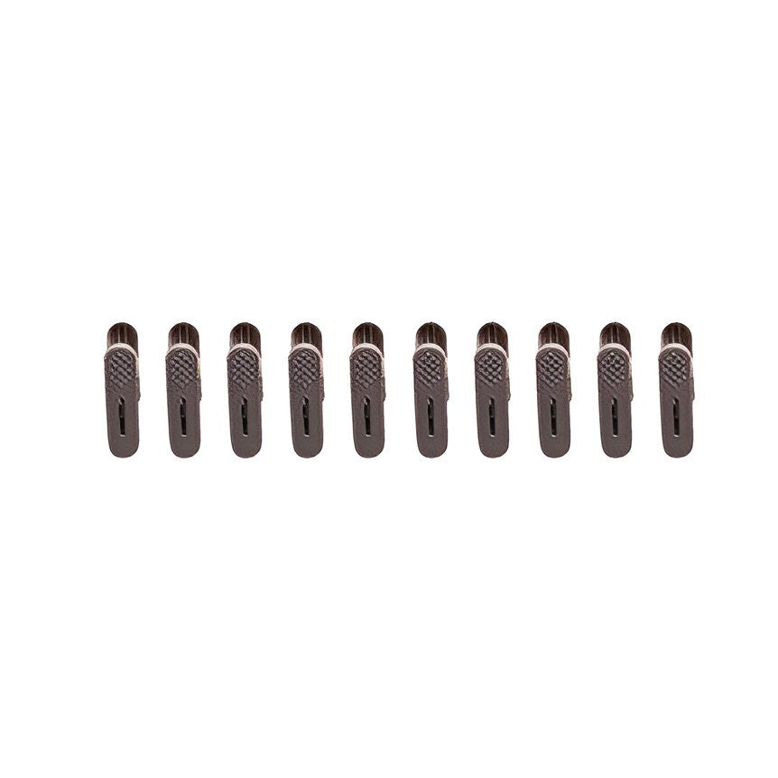 Set 10 de Cleme pentru Haine, Klevo, de Prindere pentru Pantaloni, Atasabile la Umerase, 1.6x2.3x6.35 cm, Maro
