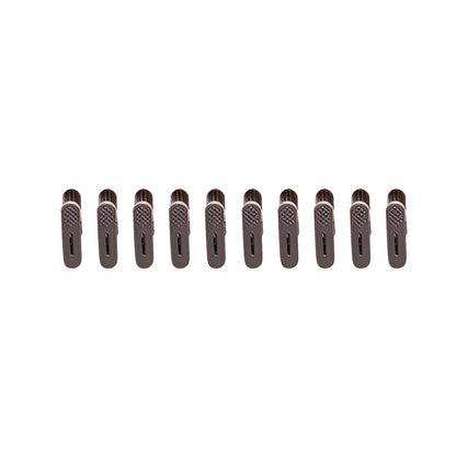 Set 10 de Cleme pentru Haine, Klevo, de Prindere pentru Pantaloni, Atasabile la Umerase, 1.6x2.3x6.35 cm, Maro