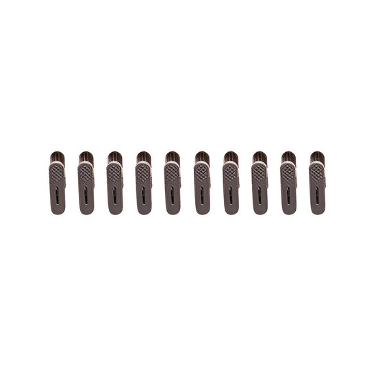 Set 10 de Cleme pentru Haine, Klevo, de Prindere pentru Pantaloni, Atasabile la Umerase, 1.6x2.3x6.35 cm, Maro