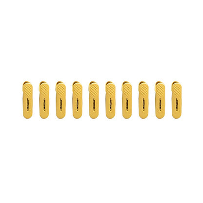Set 10 de Cleme pentru Haine, Klevo, de Prindere pentru Pantaloni, Atasabile la Umerase, 1.6x2.3x6.35 cm, Galben