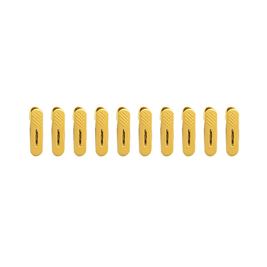 Set 10 de Cleme pentru Haine, Klevo, de Prindere pentru Pantaloni, Atasabile la Umerase, 1.6x2.3x6.35 cm, Galben