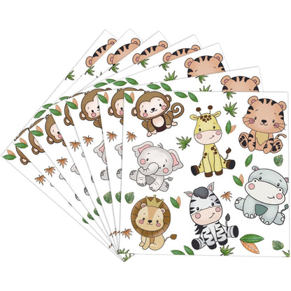 Set 20 de Servetele de Masa, Klevo, Imprimeu Jungle, din Hartie, 16.5 x 16.5 cm, Multicolor