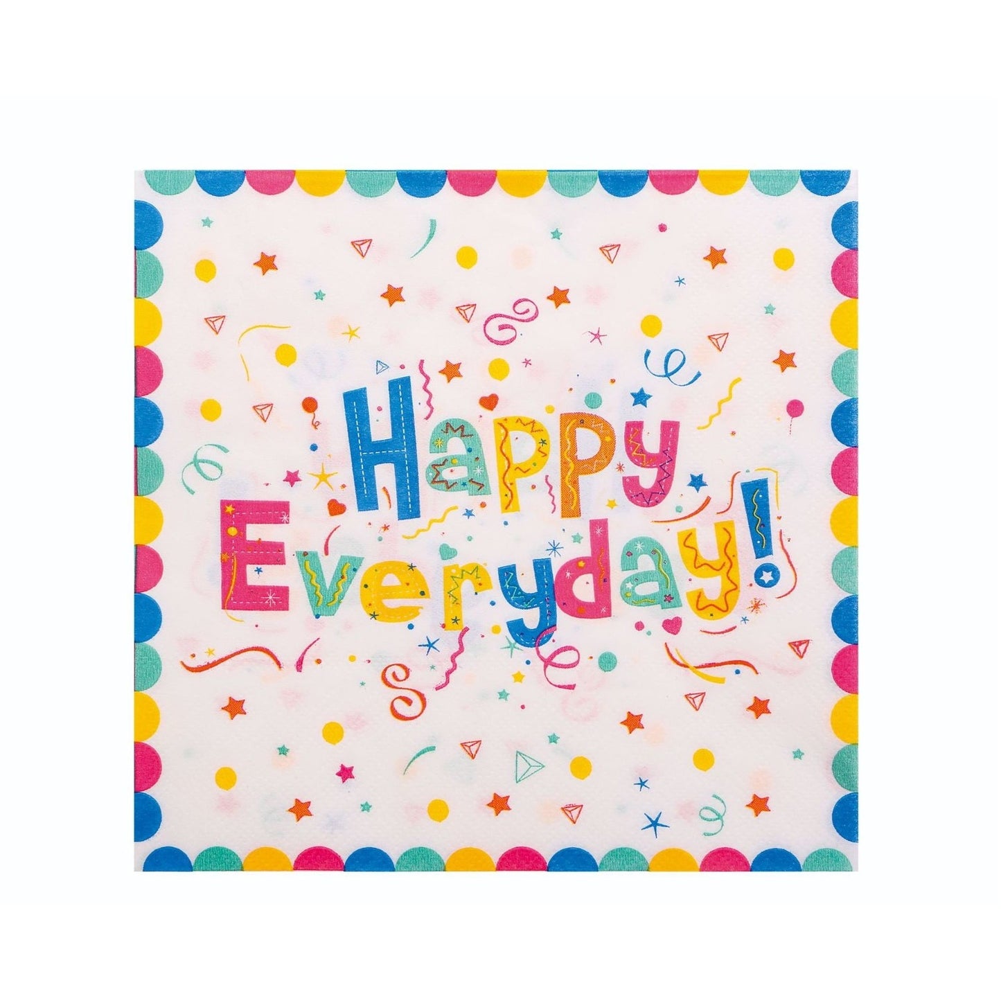 Set 20 de Servetele de Masa, Klevo, Model Happy Everyday, 17 x 17 cm, Multicolor
