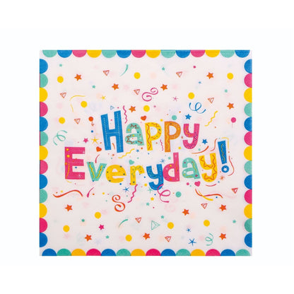 Set 20 de Servetele de Masa, Klevo, Model Happy Everyday, 17 x 17 cm, Multicolor