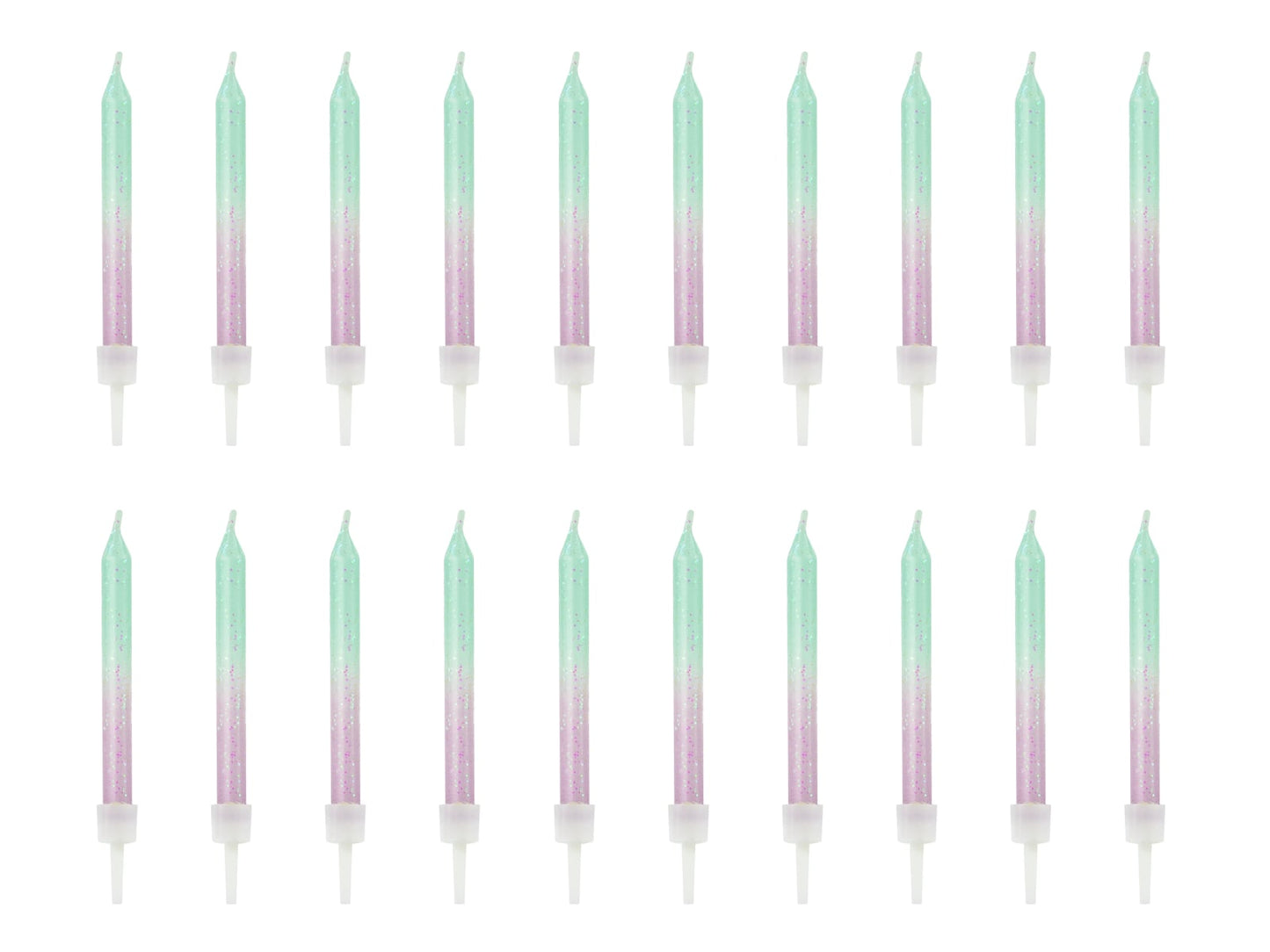 Set 20 Lumânări tort ombre albastru-mov, 6cm