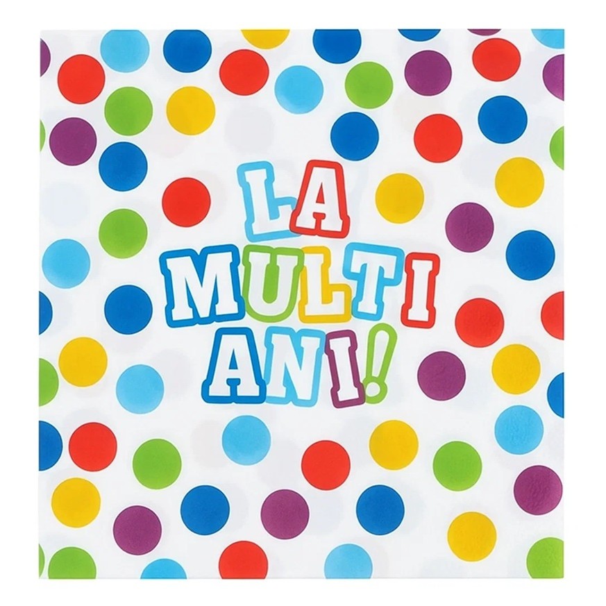 Set 20 Servetele de Masa, Klevo, Colectia LA MULTI ANI, 33 x 33 cm, din Hartie, Multicolor