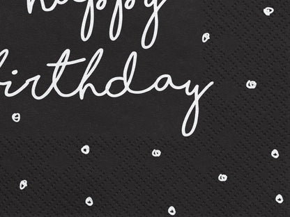 Set 20 servetele Happy Birthday, 33x33cm