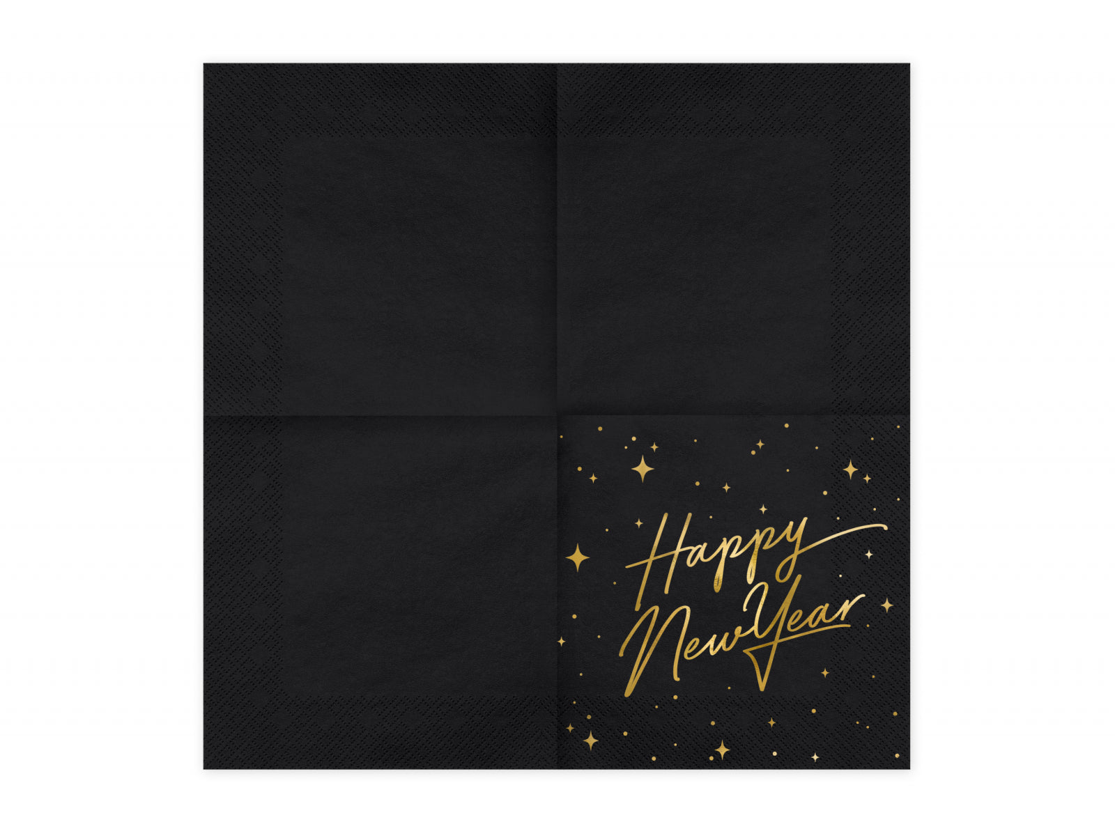 Set 20 servetele Happy New Year, negre, 33x33cm