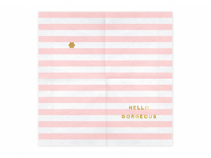 Set 20 servetele Yummy - Hello Gorgeous, roz deschis, 33x33cm