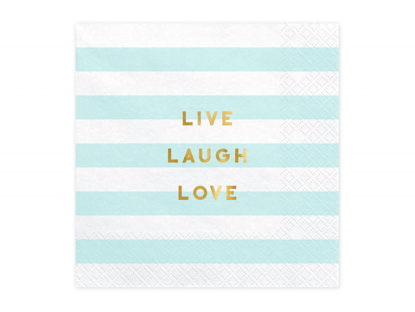 Set 20 servetele Yummy - Live Laugh Love, albastre deschis, 33x33cm