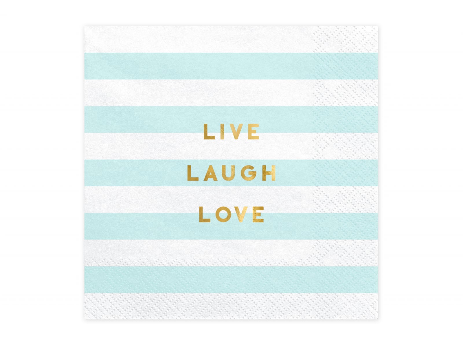 Set 20 servetele Yummy - Live Laugh Love, albastre deschis, 33x33cm
