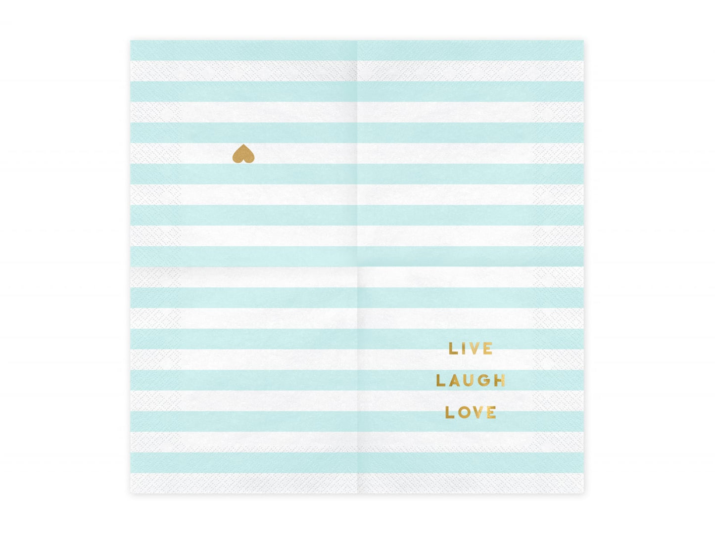 Set 20 servetele Yummy - Live Laugh Love, albastre deschis, 33x33cm