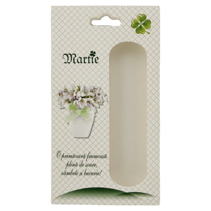 Ambalaje pentru Bratara Martisoare, Klevo, Set 200 Bucati, Cutii Brosa, Model Flori, Crem