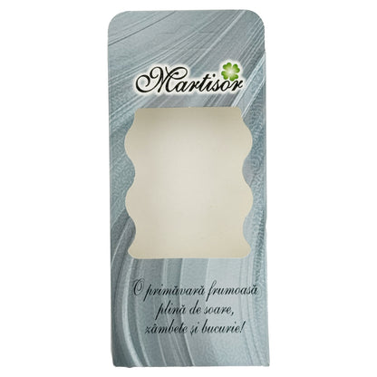 Ambalaje de Carton pentru Martisoare, Klevo, Set 200 Bucati, Cutii Brosa, Model Abstract, Albastru deschis