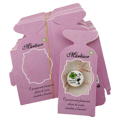 Ambalaje pentru Bratara Martisoare, Klevo, Set 200 Bucati, Cutii Brosa, Model Uniton, Mov