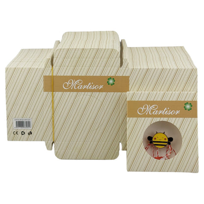Ambalaje de Carton pentru Martisoare, Klevo, Set 200 Bucati, Cutii pentru Brosa Martisor, Model Crem cu Dungi , 8 x 7 cm, Crem