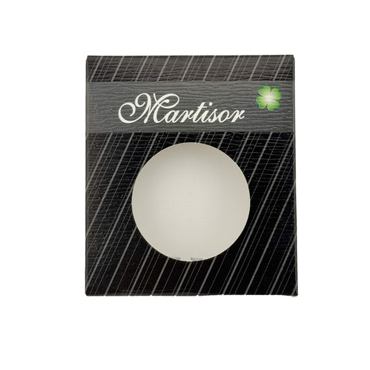 Ambalaje de Carton pentru Martisoare, Klevo, Set 200 Bucati, Cutii pentru Brosa Martisor, Model Negru cu Dungi, 8 x 7 cm,  Decupaj Central Rotund