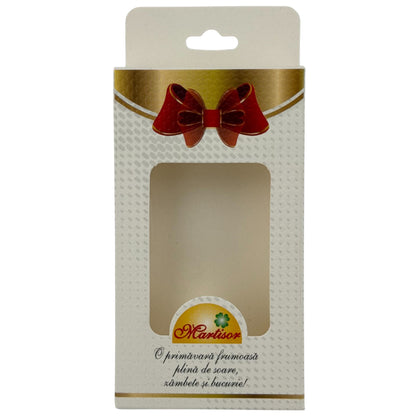 Set 200 Bucati Ambalaje de Carton pentru Martisoare, Klevo, Cutii Brosa, Model cu Funda, Alb