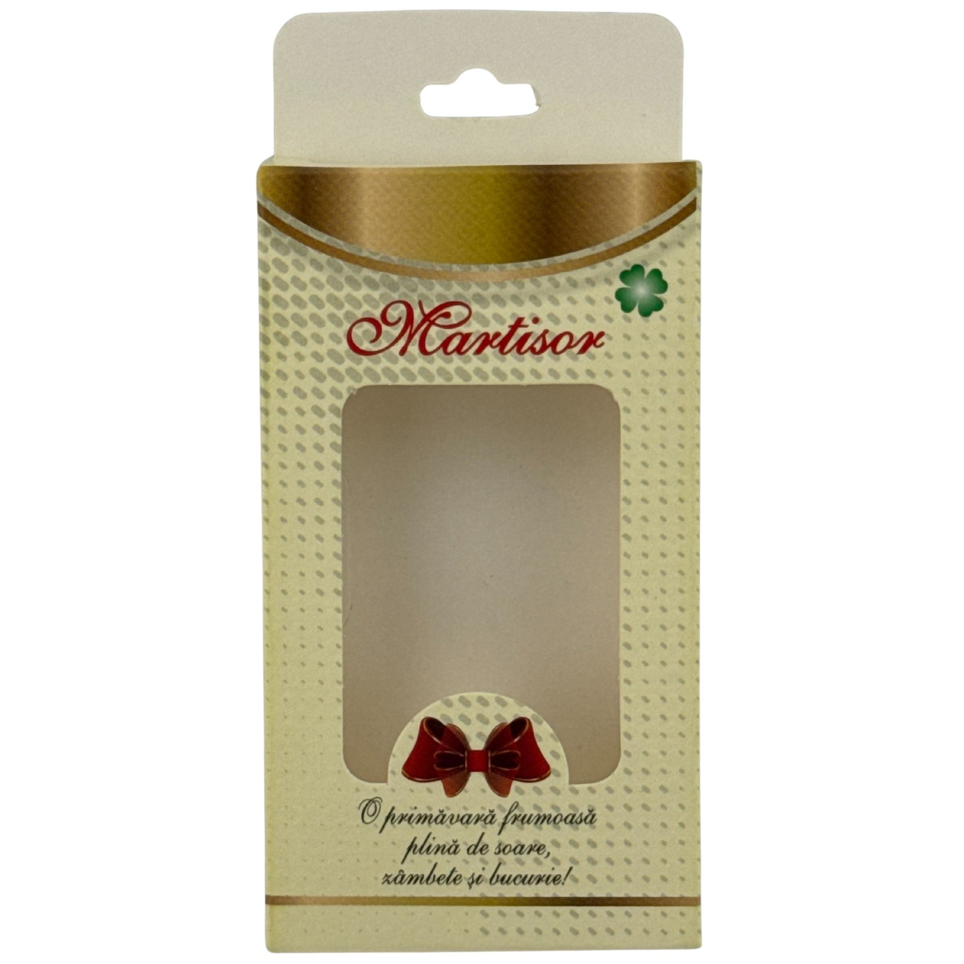 Set 200 Bucati Ambalaje de Carton pentru Martisoare, Klevo, Cutii Brosa, Model cu Funda, Galben