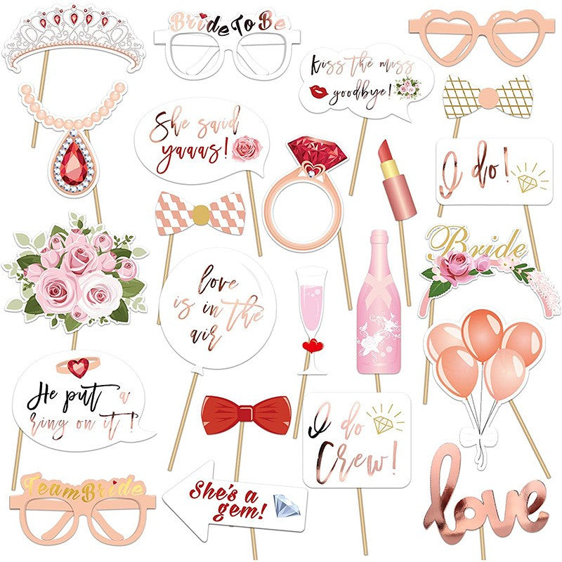 Set 23 de Accesorii pentru Petrecere, Klevo, Props pentru Coltul de Poze, Tematica Petrecerea Burlacitelor, Roz