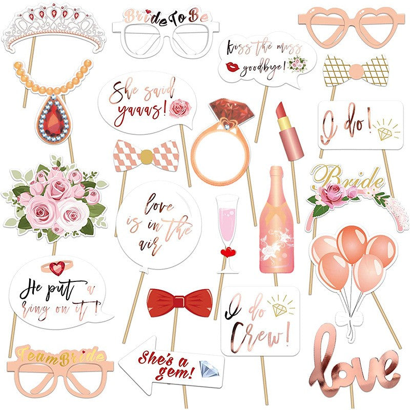 Set 23 de Accesorii pentru Petrecere, Klevo, Props pentru Coltul de Poze, Tematica Petrecerea Burlacitelor, Roz
