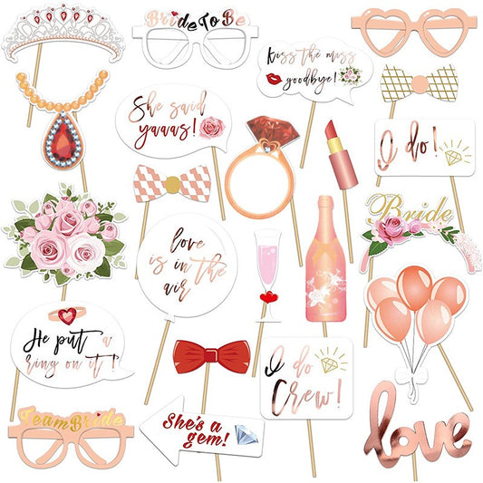 Set 23 de Accesorii pentru Petrecere, Klevo, Props pentru Coltul de Poze, Tematica Petrecerea Burlacitelor, Roz