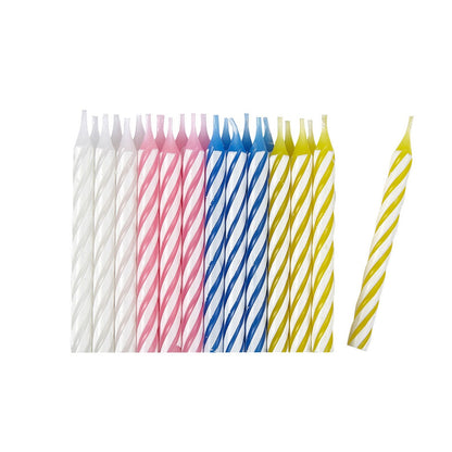 Set 24 Lumanari de Tort, Klevo, Model Spirala, Party, 6.5 cm, din Parafina, Multicolor