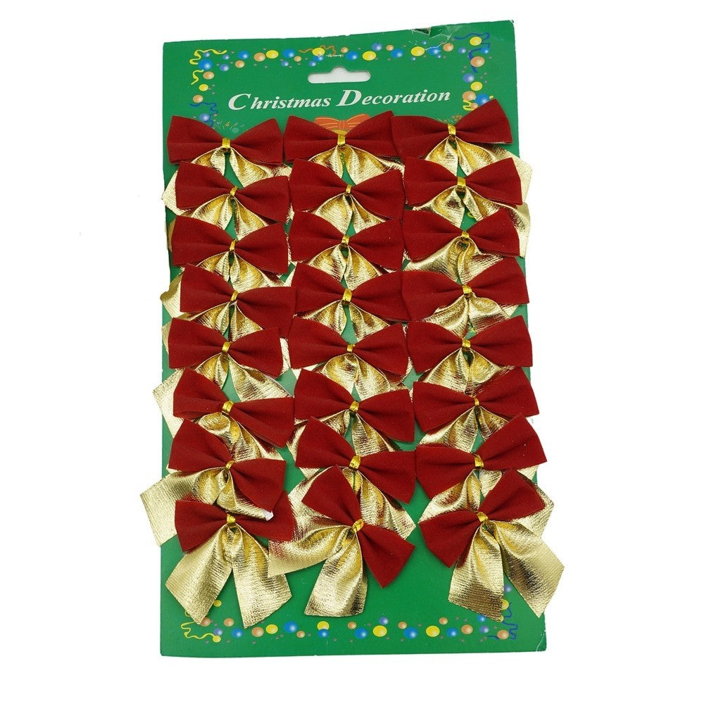 Set 24 fundite pentru brad, Rosii-Aurii , 5 x 6 cm, din poliester, Klevo