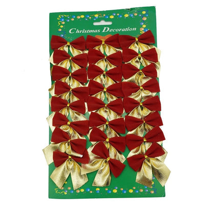 Set 24 fundite pentru brad, Rosii-Aurii , 5 x 6 cm, din poliester, Klevo