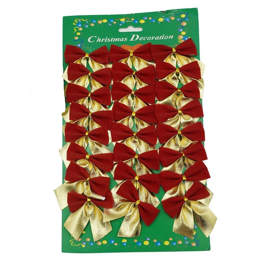 Set 24 fundite pentru brad, Rosii-Aurii , 5 x 6 cm, din poliester, Klevo