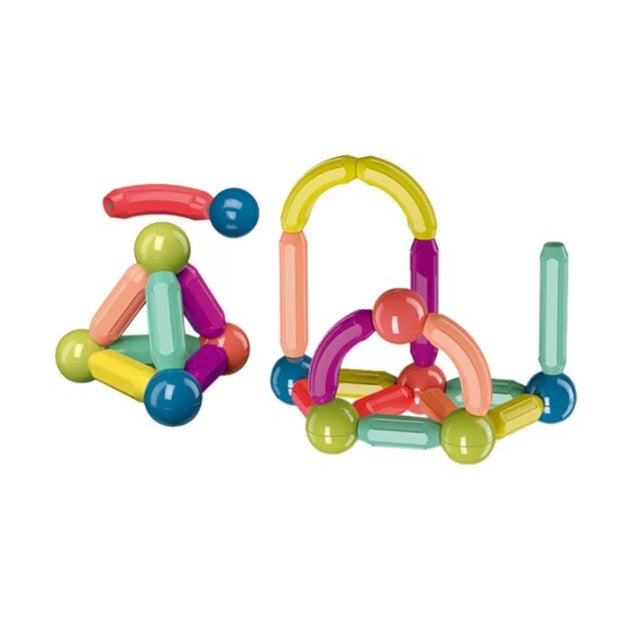 Set 25 de Piese Magnetice de Constructie, Klevo, Puzzle, Forme, 3 Ani, ABS, Magnet, 16x6x14 cm, Multicolor