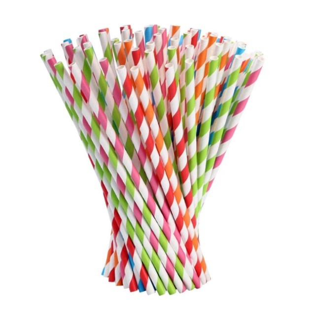 Set 25 Paie, Klevo, din Hartie, 20 cm, Model cu Dungi, Multicolor