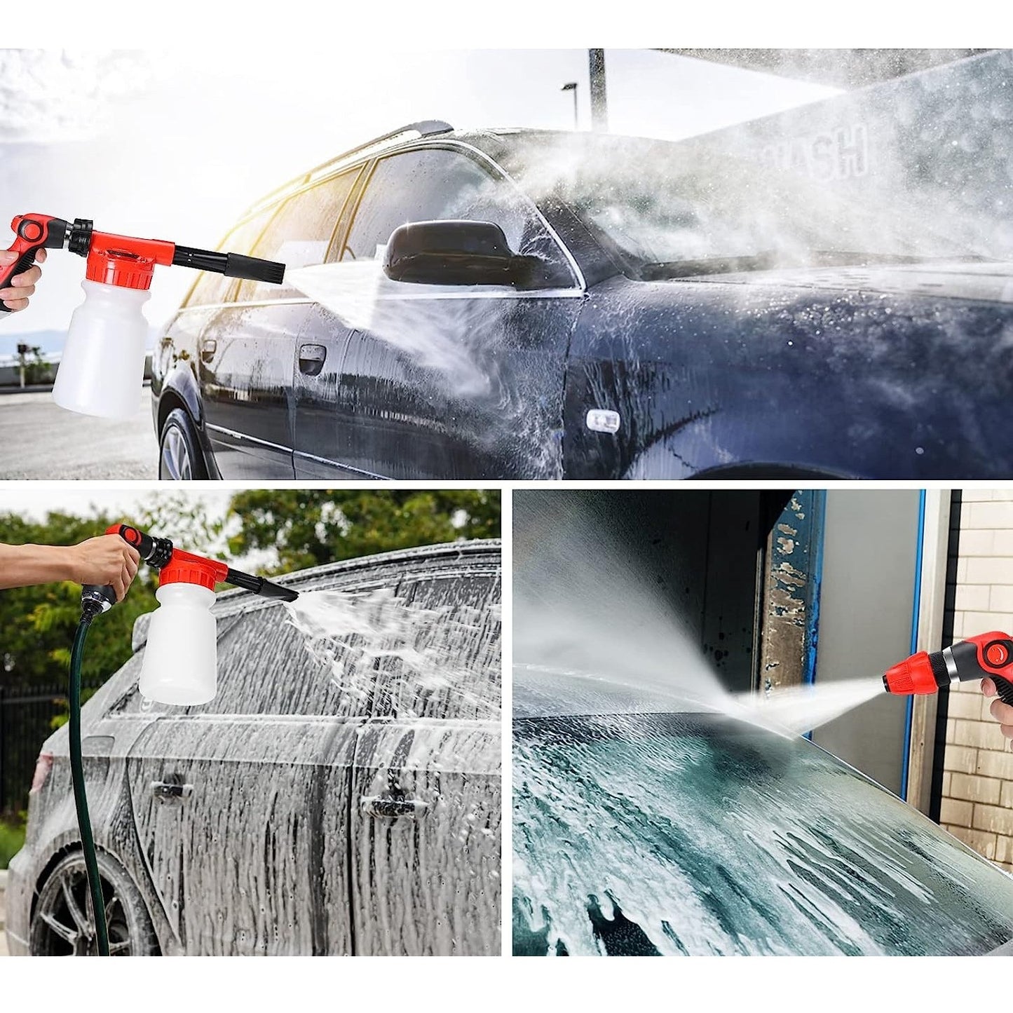 Set 26 Accesorii pentru Curatare Auto, Klevo, din PP si Microfibra, Interior/Exterior, 30.5 x 27.5 x 16 cm, Galben/Negru