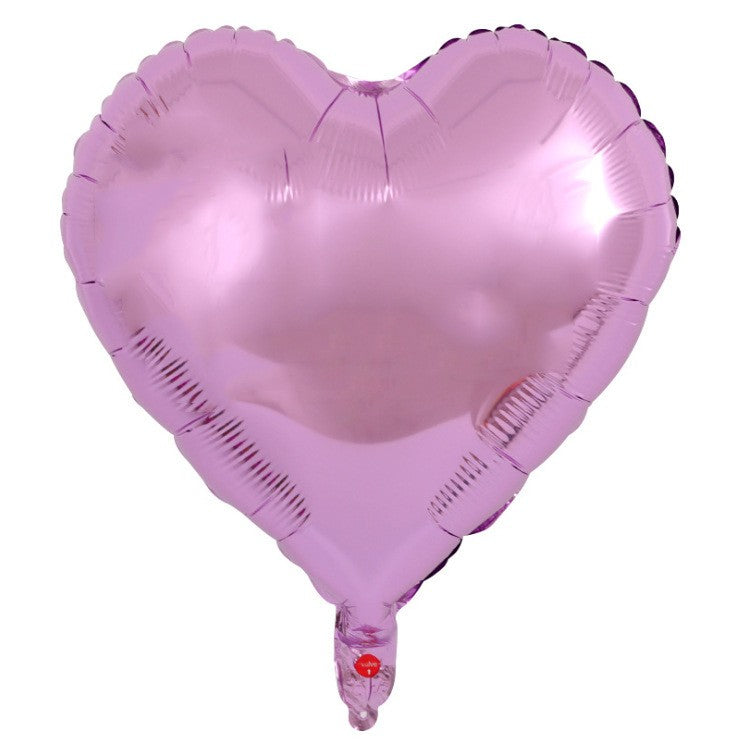 Set 3 Baloane din Folie Metalizata, Klevo, Figurina Inima, Tema Ziua Indragostitilor, 45 cm, Ambalaj Individual, Pai Inclus, Umflare cu Aer sau Heliu, Roz