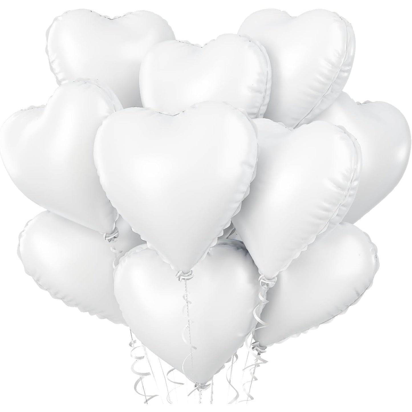 Set 3 Baloane din Folie Metalizata, Klevo, Model Inimi, Tema Ziua Indragostitilor, 45 cm, 2 Rosii, 1 Alb, Ambalaj Individual, Pai Inclus, Umflare cu Aer sau Heliu, Alb/Rosu