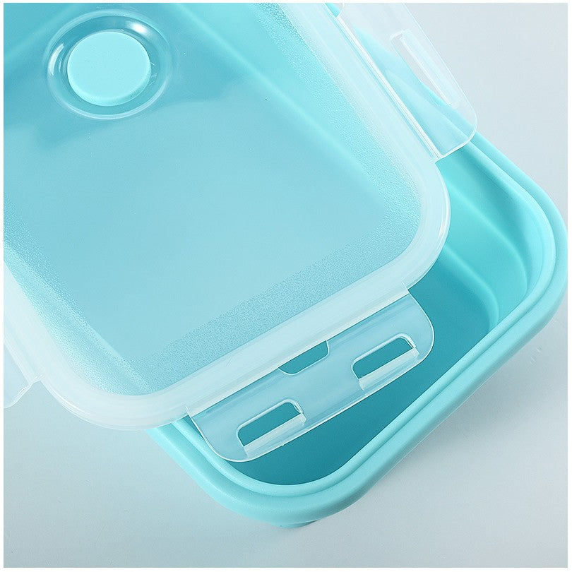 Set 3 caserole pliabile Klevo, din silicon, rezistenta la temperaturi ridicate, usor de depozitat si curatat, 350/500/800 ml, utilizare in cuptorul cu microunde, albastra
