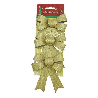 Set 3 fundite pentru brad, Aurii, 10 x 11 cm, din poliester, Klevo