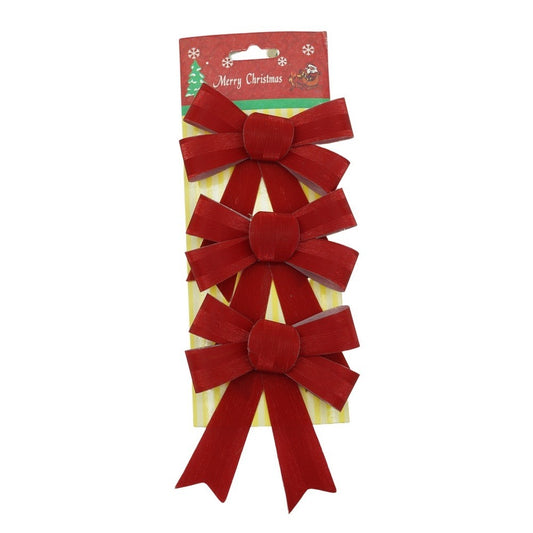 Set 3 fundite pentru brad, Rosii, 10 x 11 cm, din poliester, Klevo